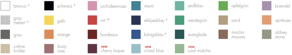 Farbauswahl des Ankara 190 von TH CLOTHES